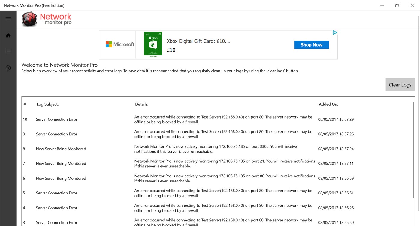 #6. Network Monitor Pro (Free Edition) (Windows) 由: TheCod3r Software