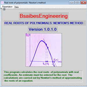 REAL ROOTS OF POLYNOMIALS - NEWTON'S METHOD