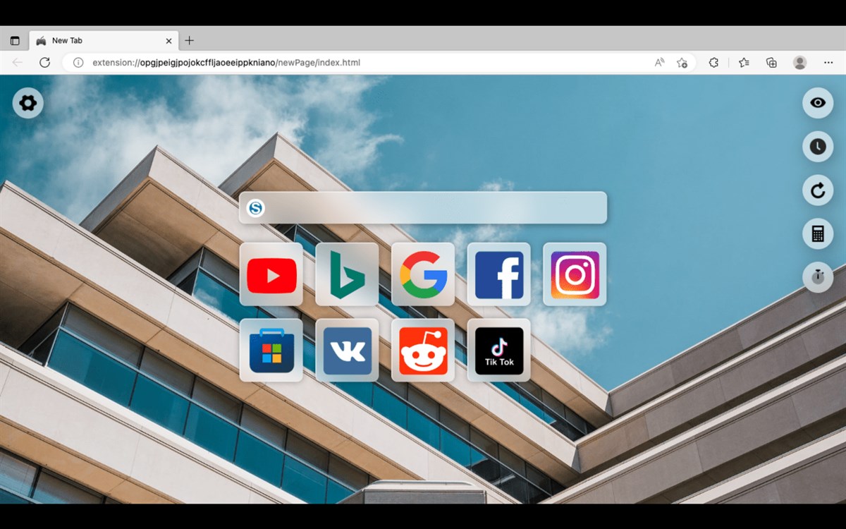 Customize New Tab with Building Wallpaper Addon