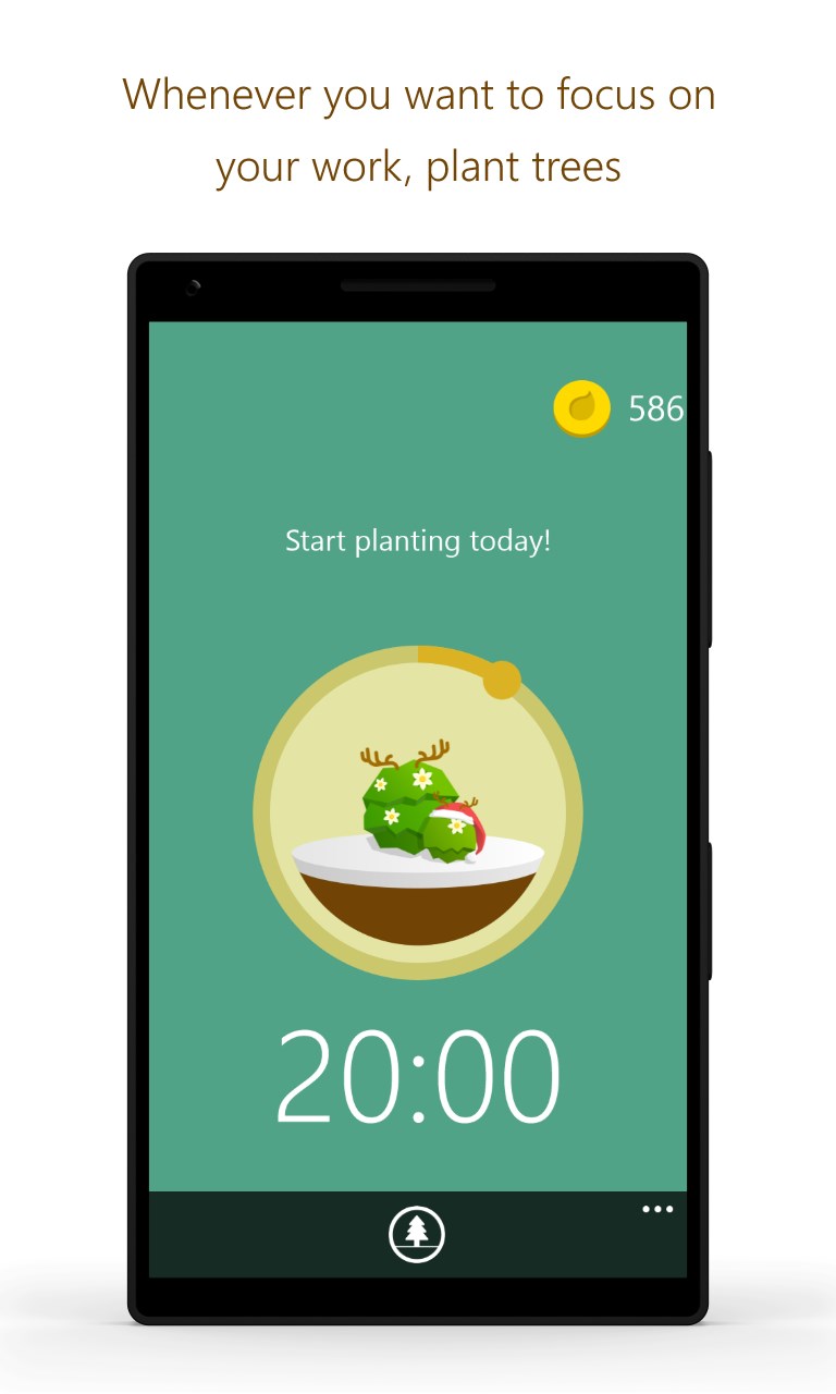 Screenshot: Whenever you want to focus on your work, plant trees