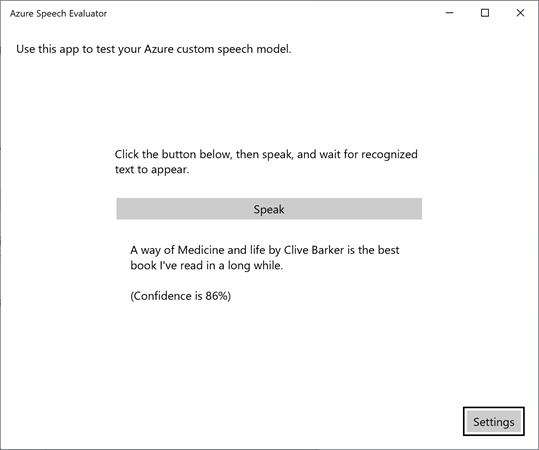 Azure Custom Speech Evaluator screenshot 2