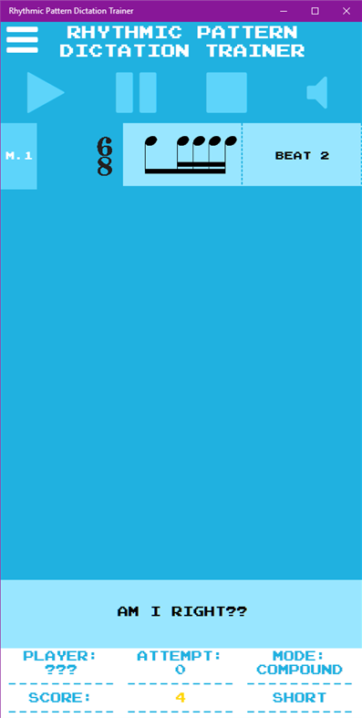 #8. Rhythmic Pattern Dictation Trainer (Windows) 게시자: Brian Edward Jarvis