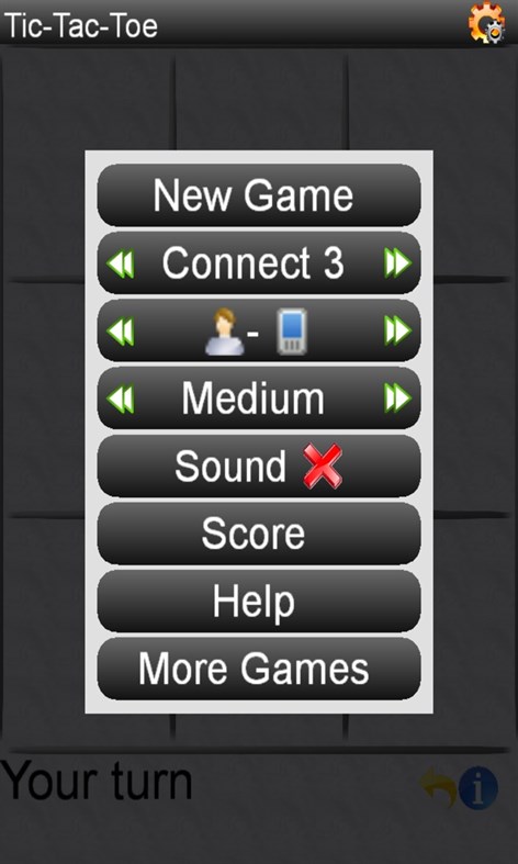 #3. Tic-Tac-Toe (Free) (Windows) Ved: GASP Mobile Games Inc