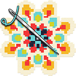 Adult Color by Number Book - Cross Stitch Mandala Art