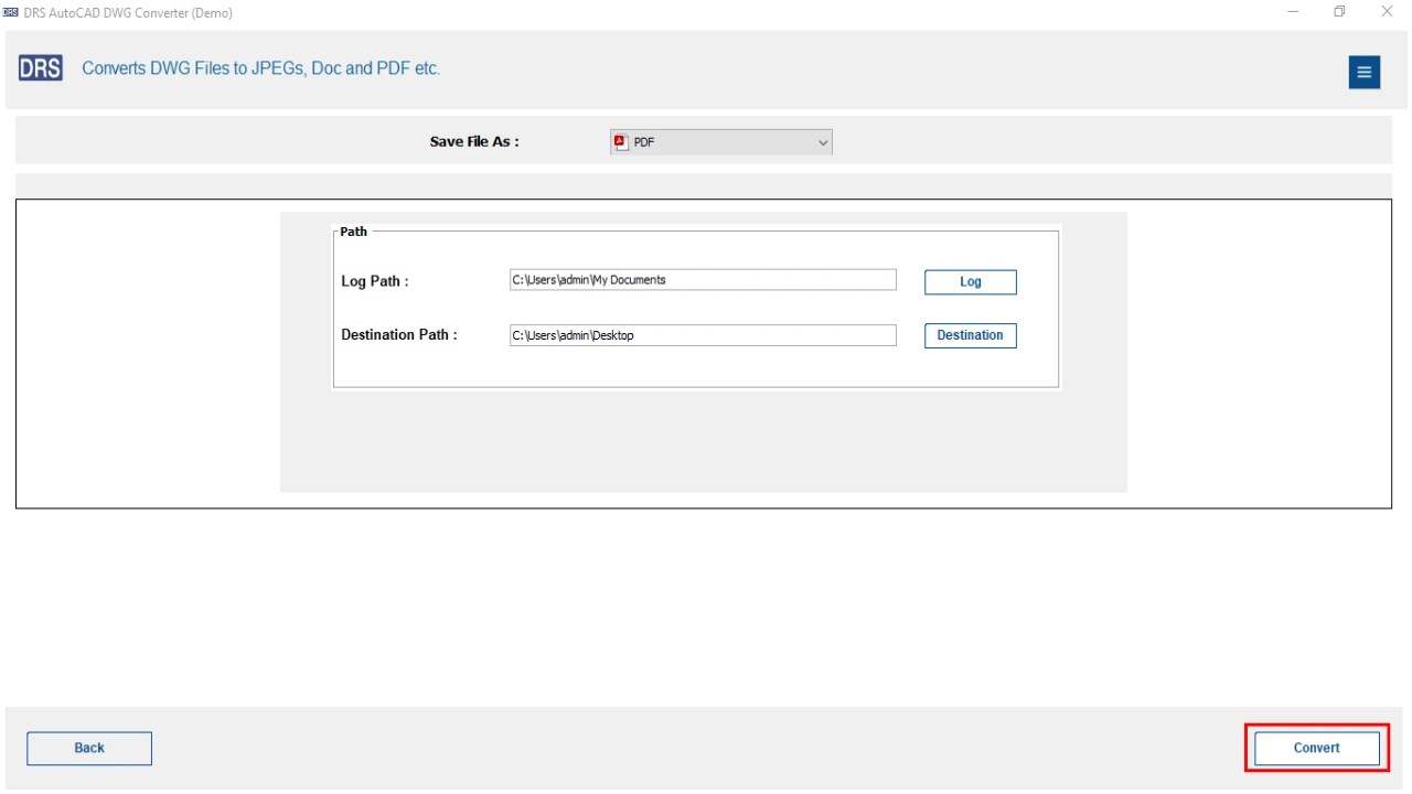 Snapshot 4 of DRS Softech AutoCAD DWG Converter