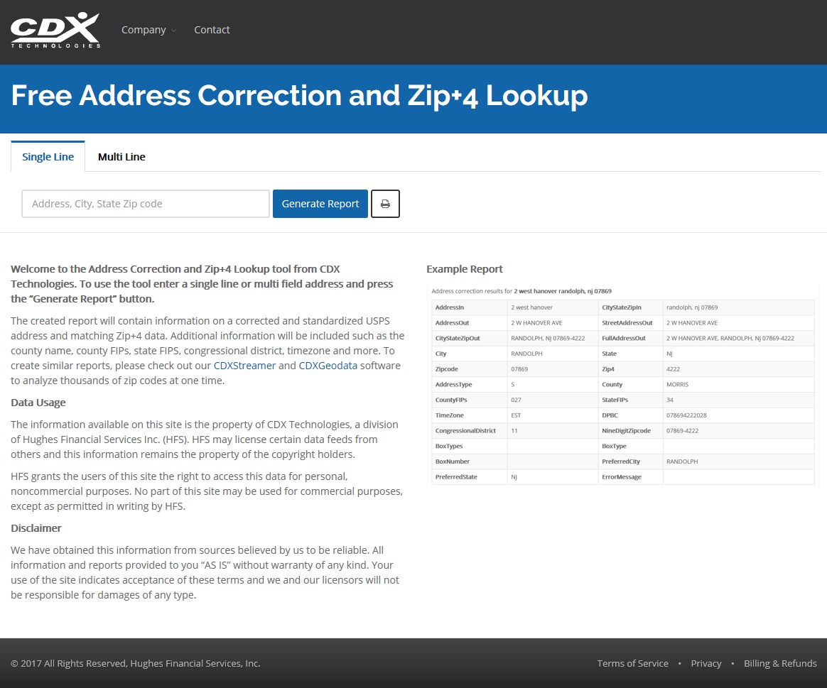 Postal Address Correction and Zip+4 Lookup for Windows 10