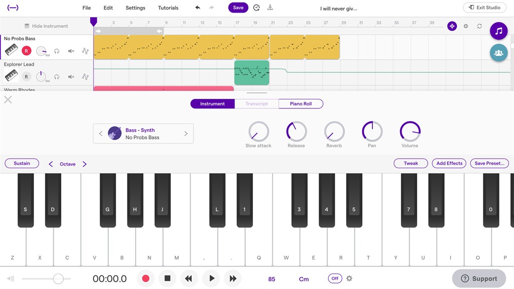 Create Music with Soundtrap's Online Piano
