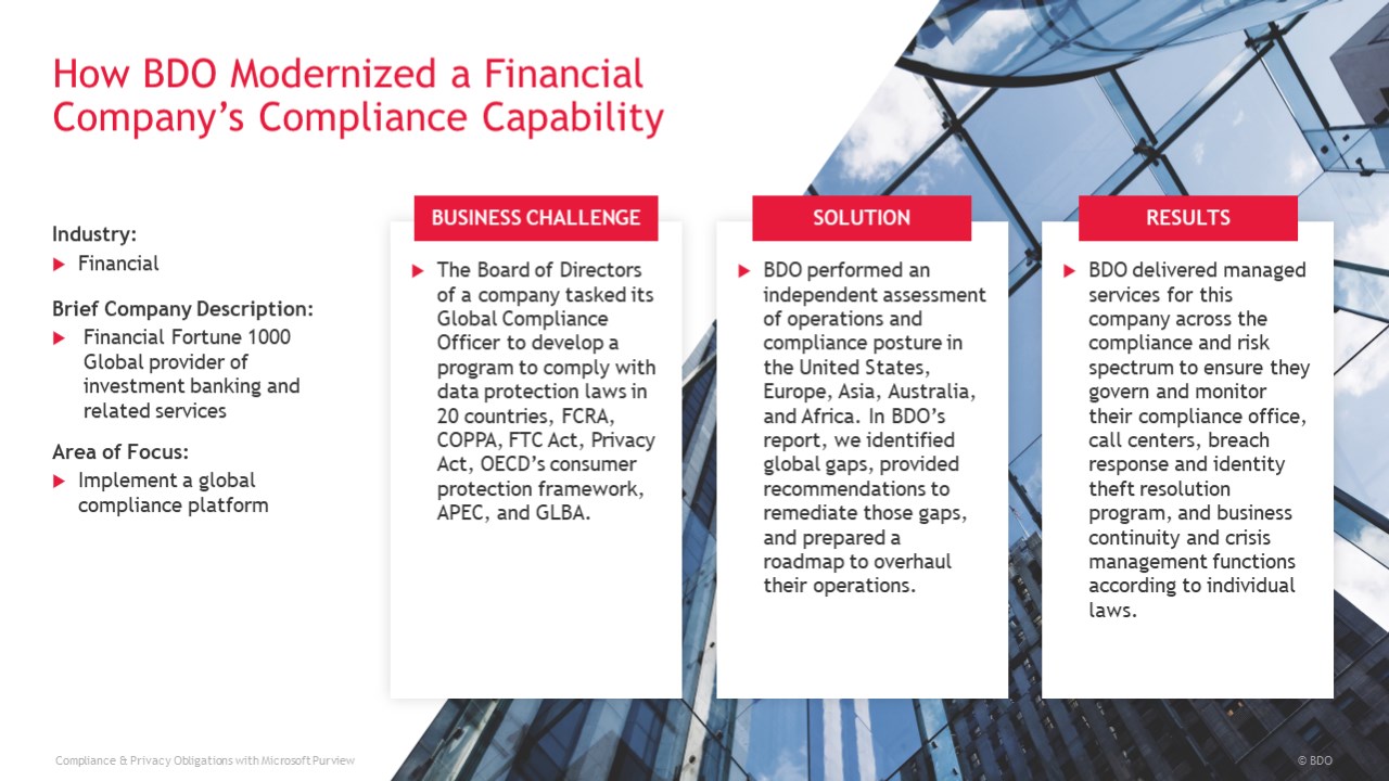 Snapshot 5 of Manage Compliance Obligations & Risks with Microsoft Purview
