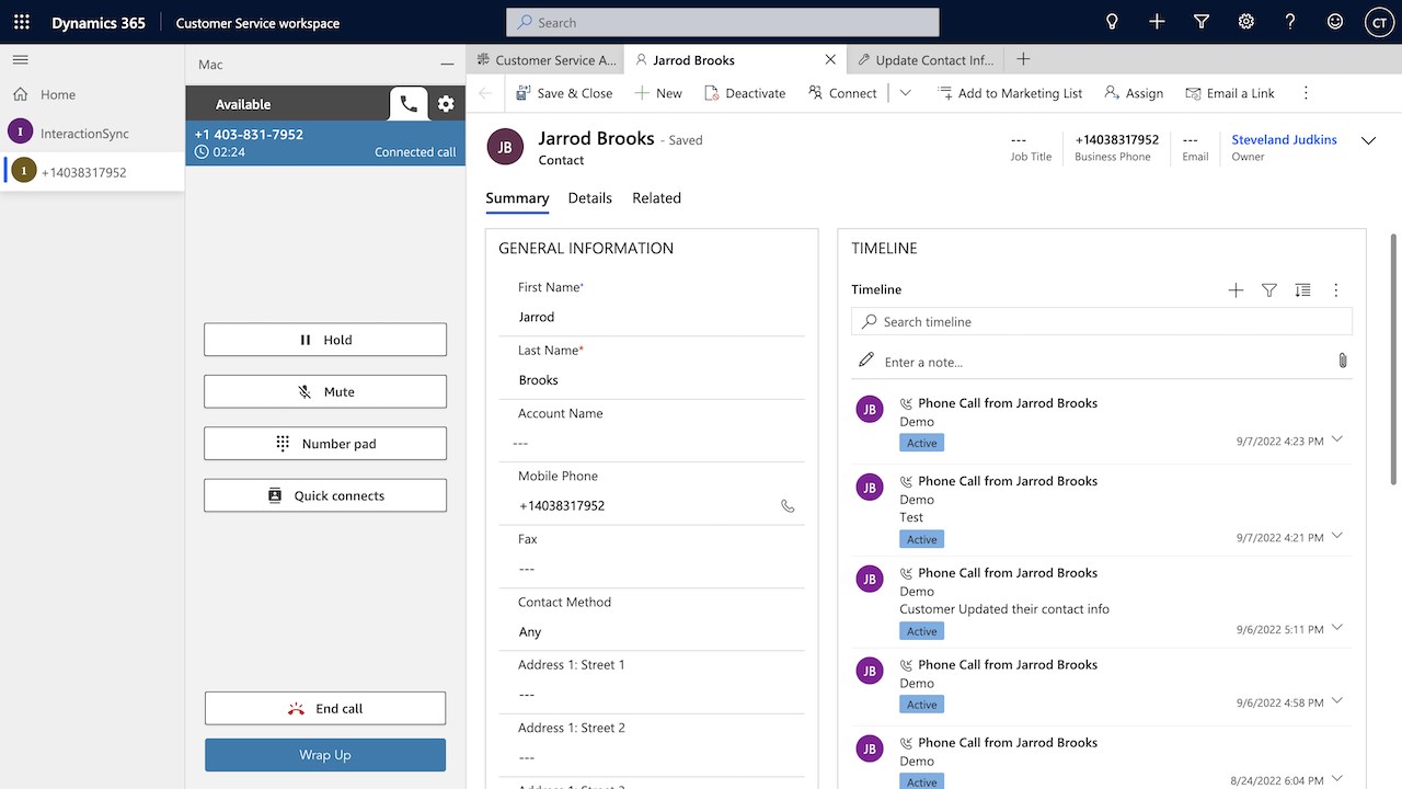 Snapshot 3 of InteractionSync for Amazon Connect from TTEC Digital