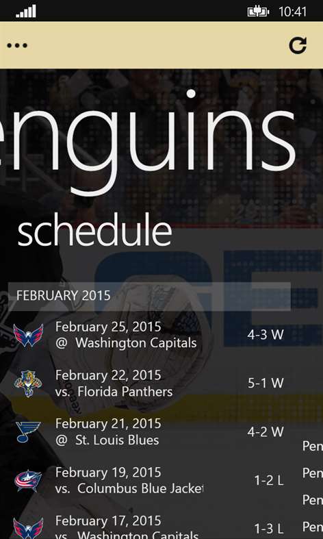 Pittsburgh Penguins Mobile Screenshots 1