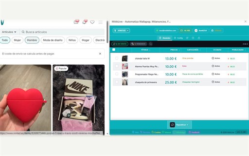 Wallapop, Vinted, Milanuncios y Facebook