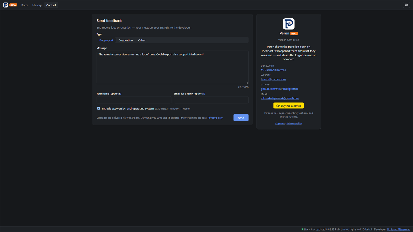 #5. Peron (Windows) بواسطة: M. Burak Altiparmak
