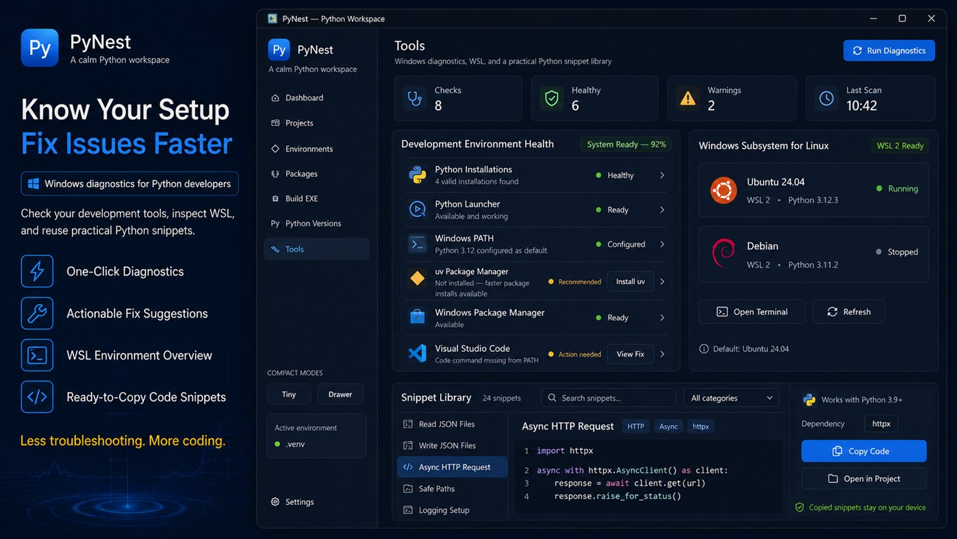 #7. PyNest - Smart Python Toolkit (Windows) Od: Aria Vision
