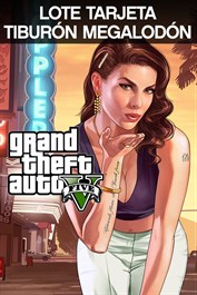 Lote Grand Theft Auto V y tarjeta Tiburón Megalodón