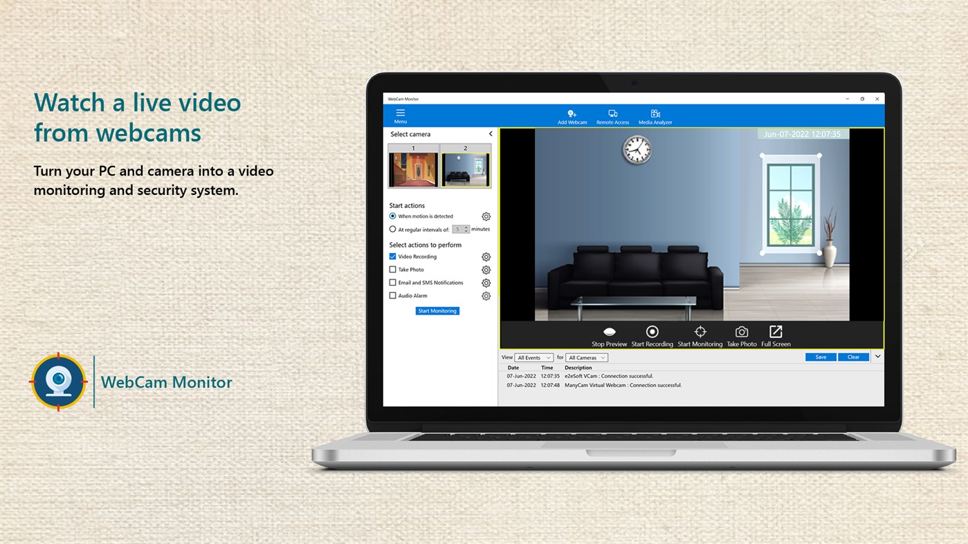 #2. WebCam Monitor (Windows) By: DeskShare