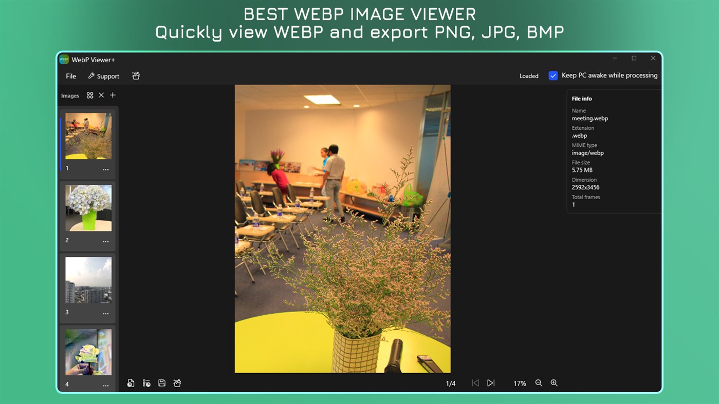 #1. WebP Viewer+ - WebP to JPG (Windows) 由: IO Vision
