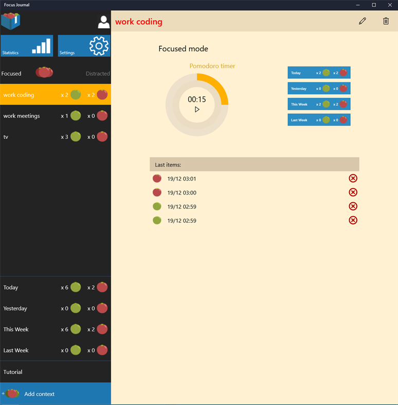 #1. Focus Journal - Advanced Pomodoro Timer (Windows) 作者: zababahano