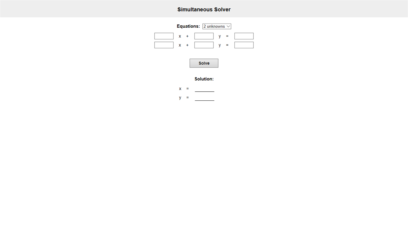 #1. Simultaneous Solver (Windows) Podle: leehy