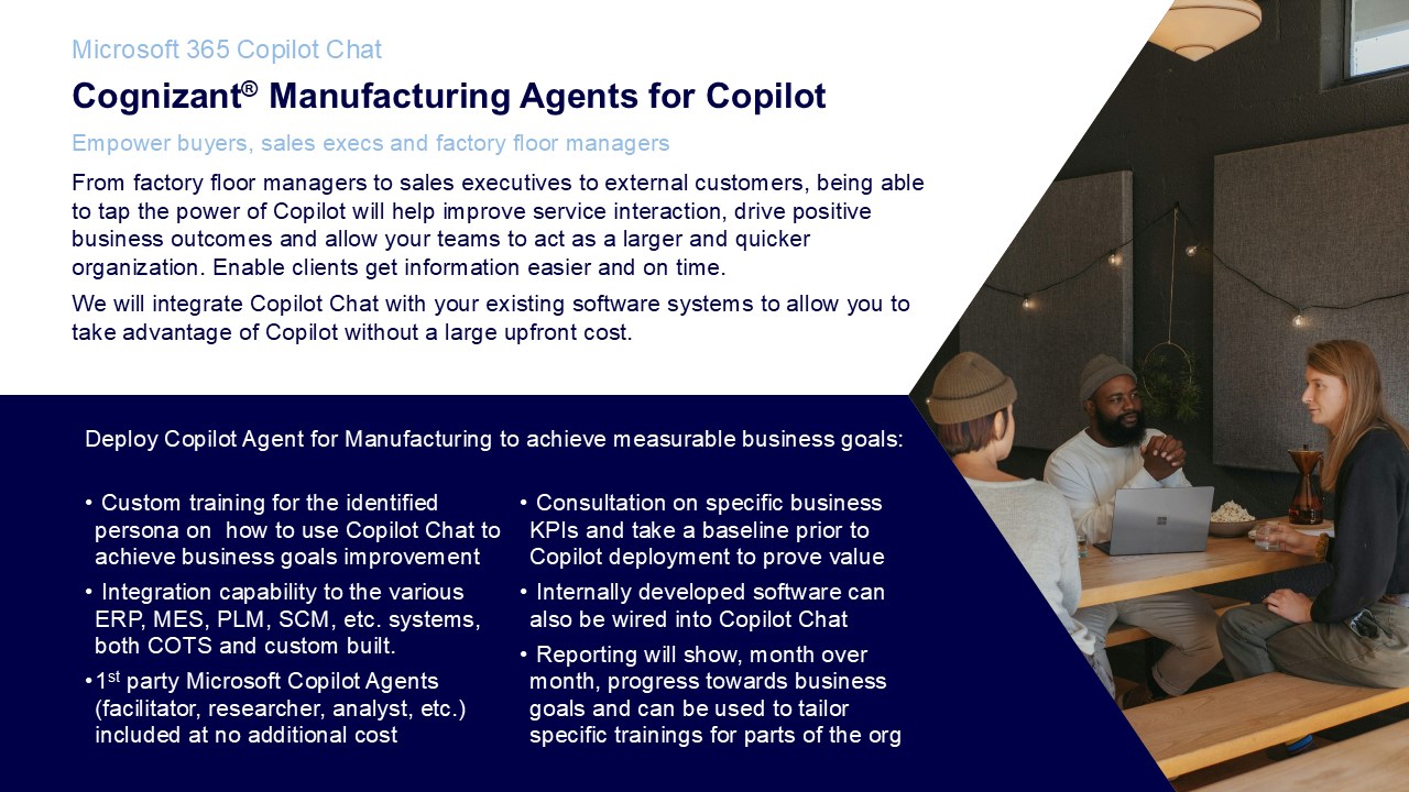 Snapshot 1 of Cognizant® Manufacturing Agent for Microsoft 365 Copilot