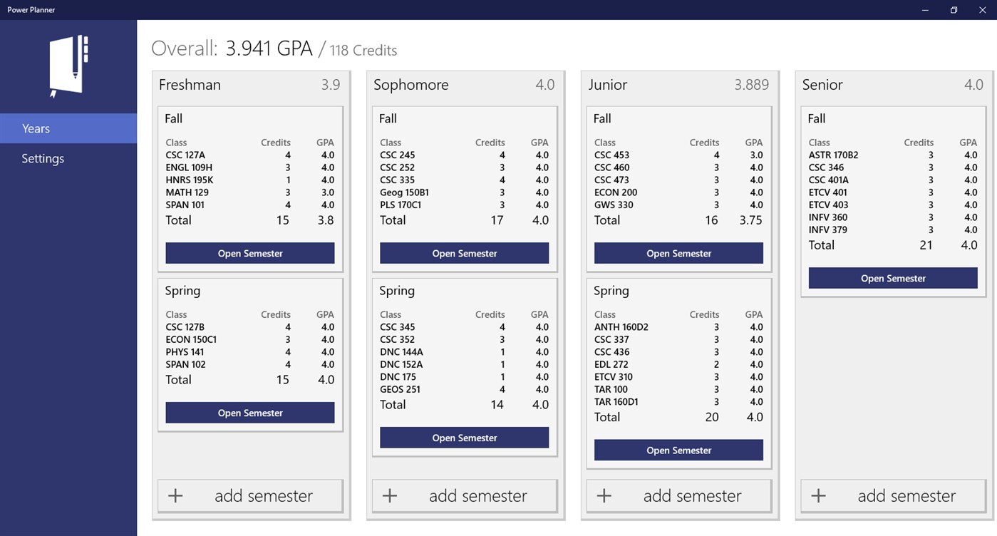 #2. Power Planner (Windows) By: BareBones Dev