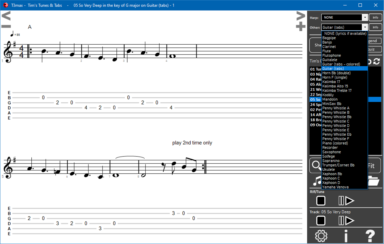 #4. T3 Tim's Tunes & Tabs MAX (Windows) Bởi: HarpBender