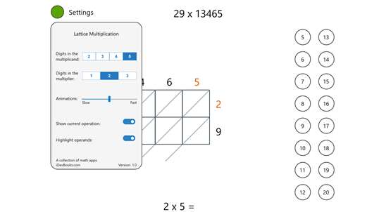 Lattice Multiplication screenshot 3