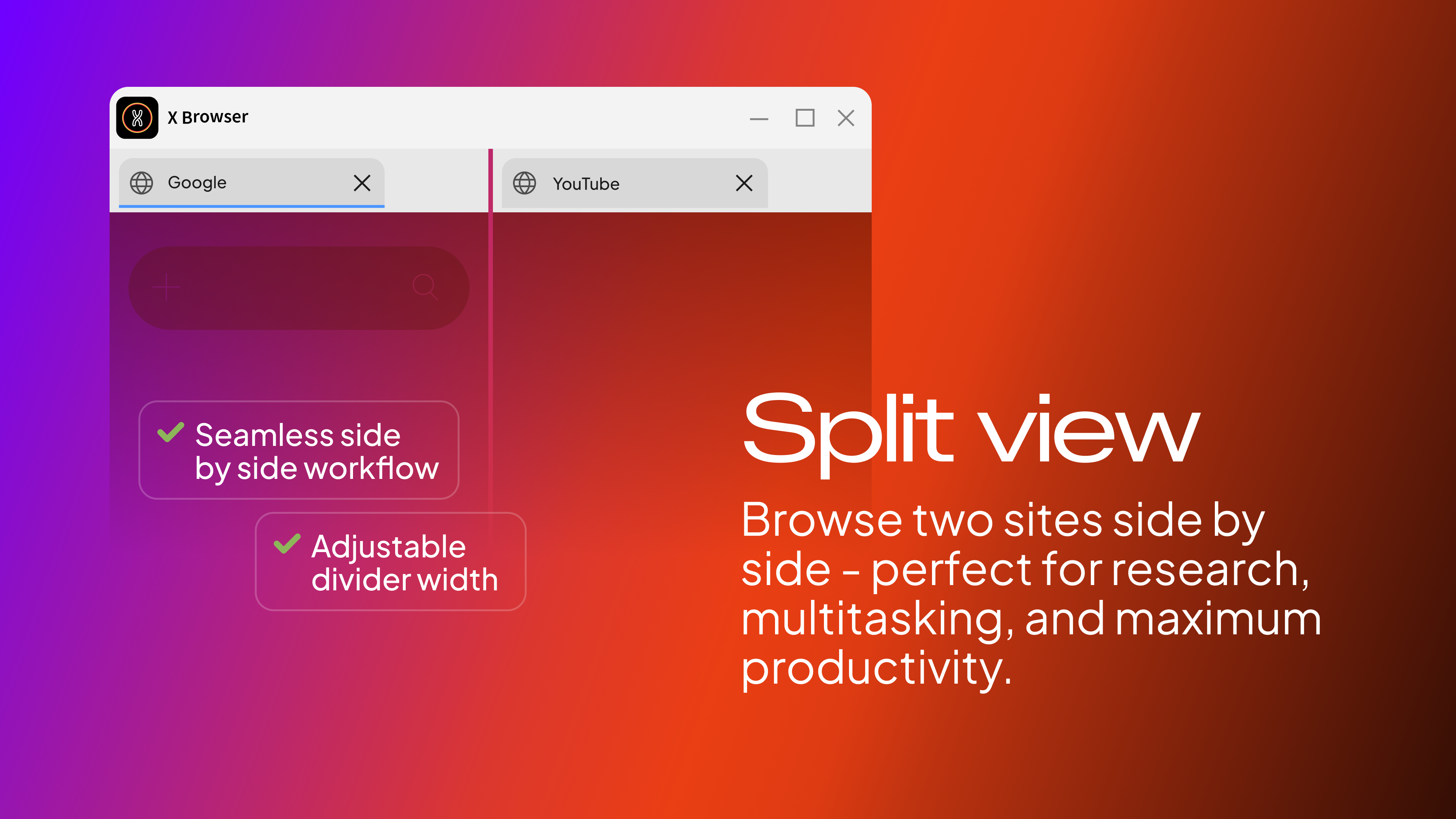 X Browser screenshot