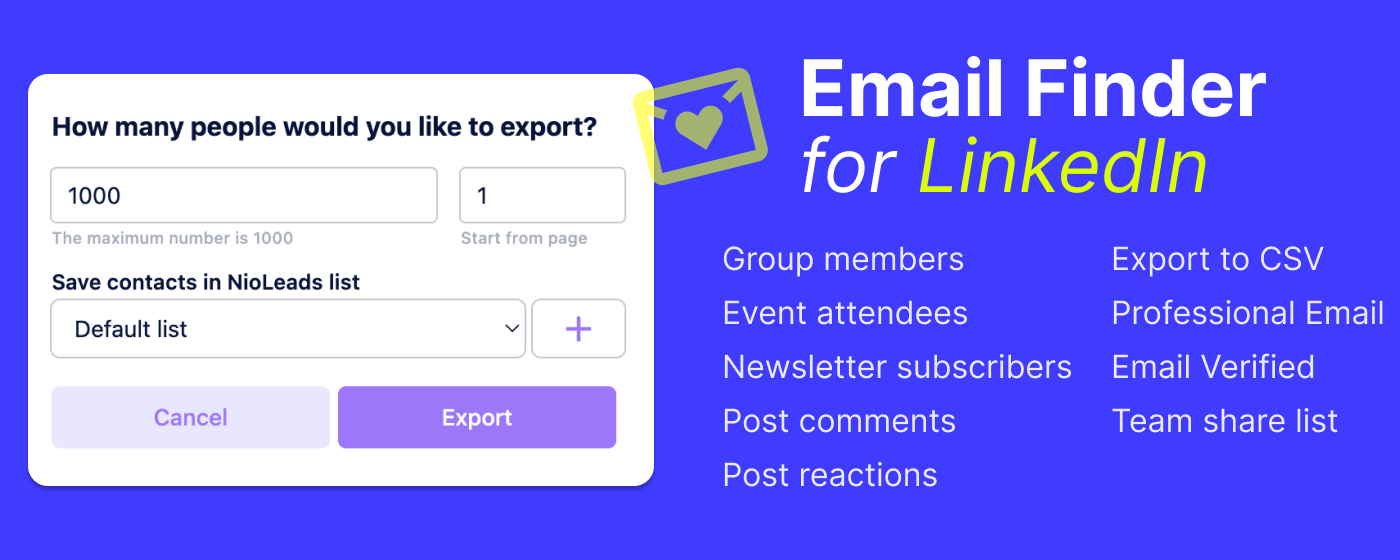 NioLeads: Data Scraper(Email) for LinkedIn™️