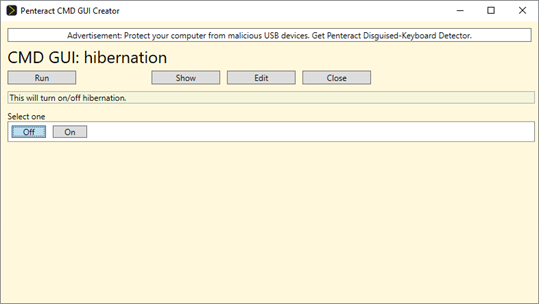 Penteract CMD GUI Creator screenshot 1