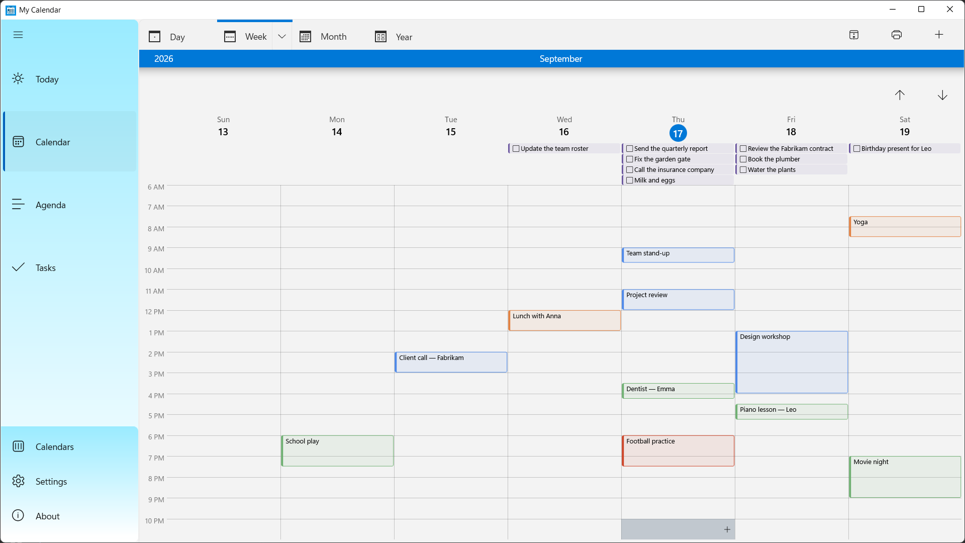 My Calendar screenshot