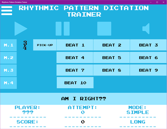 Rhythmic Pattern Dictation Trainer screenshot 1
