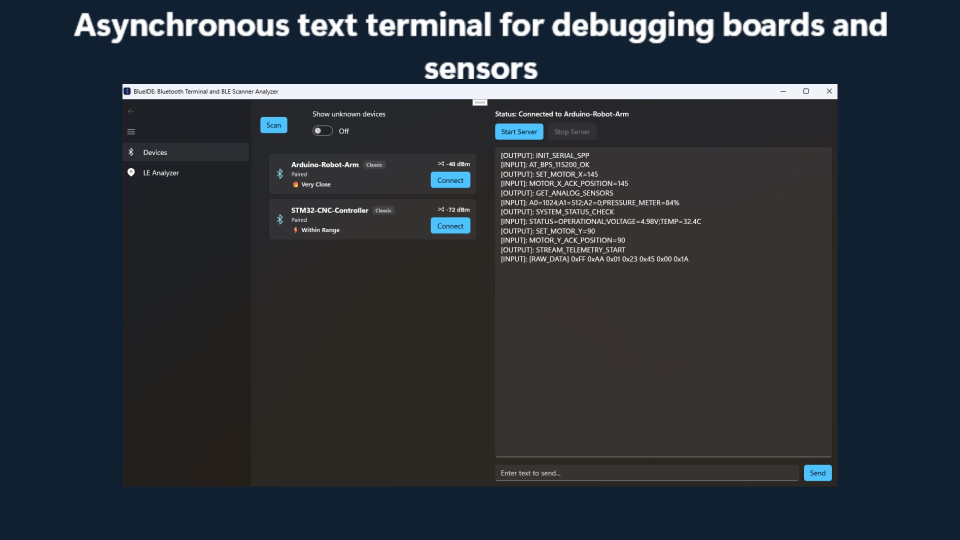 BlueIDE: Bluetooth Terminal and BLE Scanner Analyzer screenshot