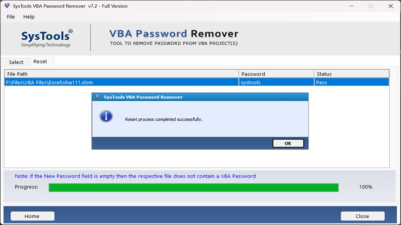 Snapshot 3 of SysTools VBA Password Remover