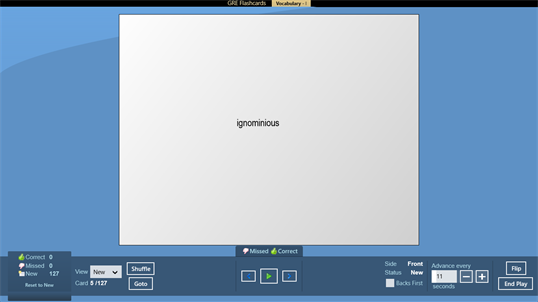 GRE Vocabulary Flashcards - GRE Vocab Flashcards screenshot 1