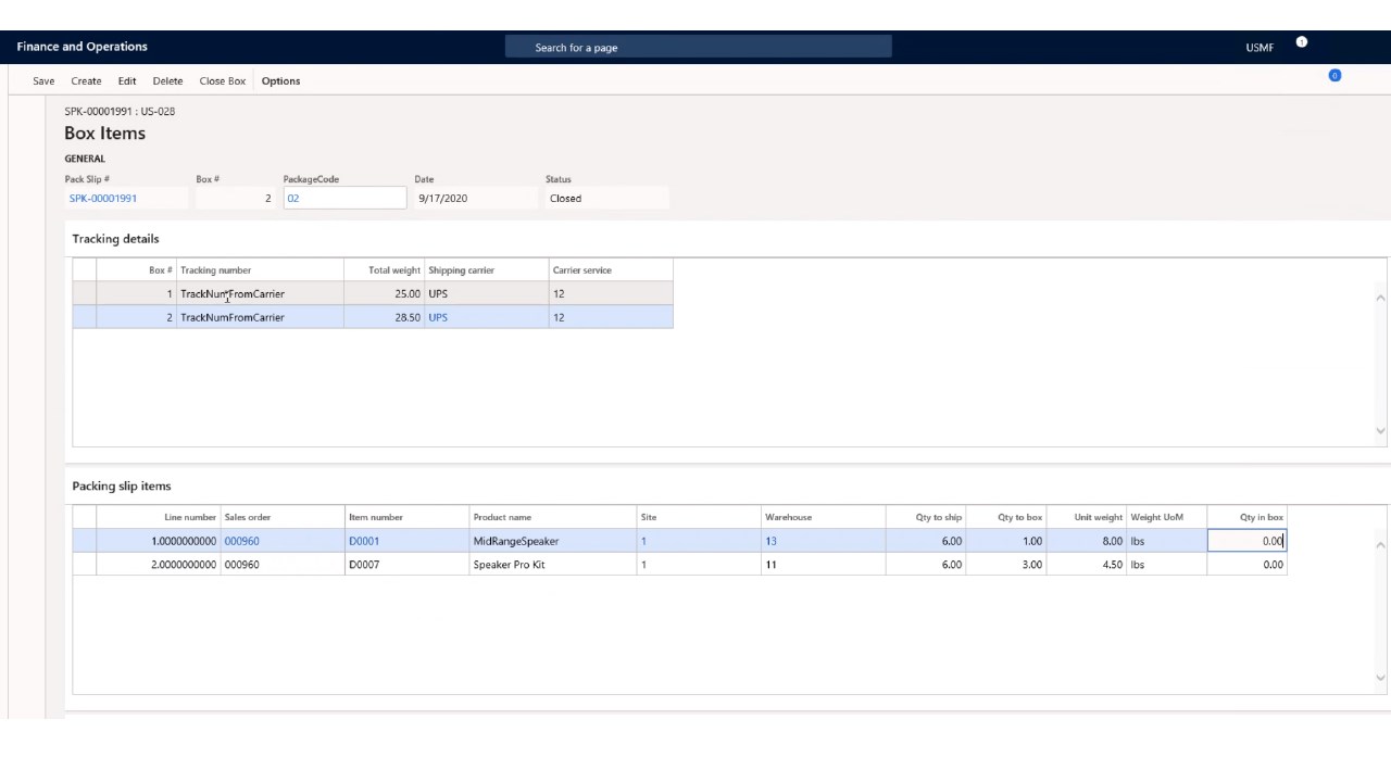 Snapshot 3 of CuroGens Shipping Manager for D365 Finance & SCM