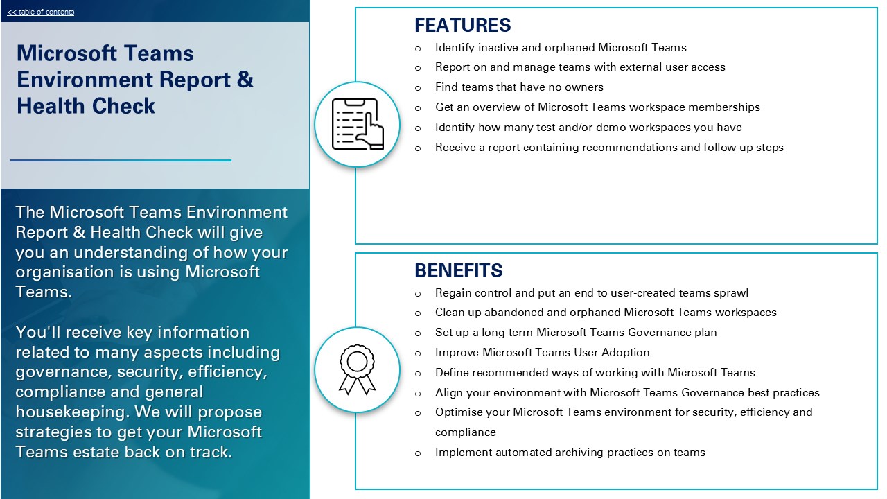 Snapshot 1 of Microsoft Teams Environment Report & Health Check