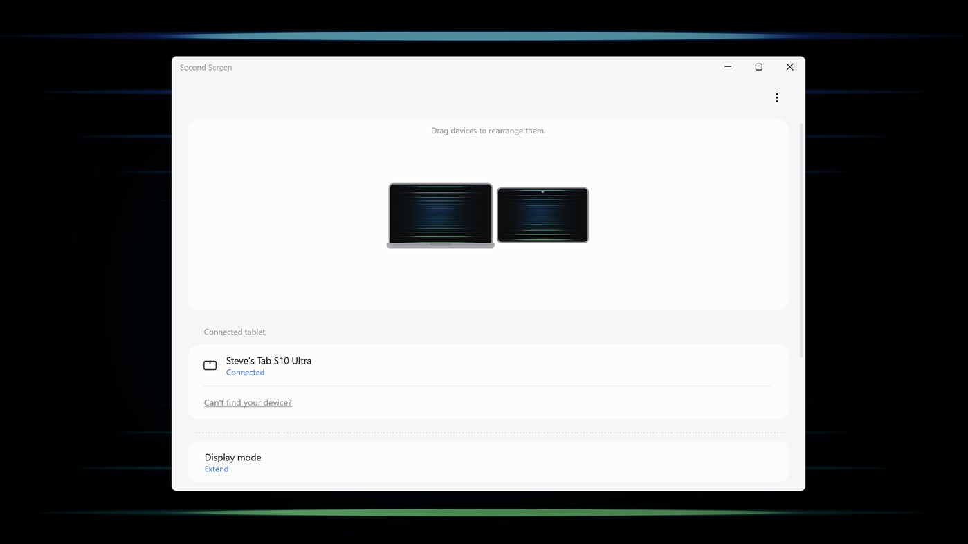 #3. Second Screen (Windows) Ved: Samsung Electronics Co, Ltd.