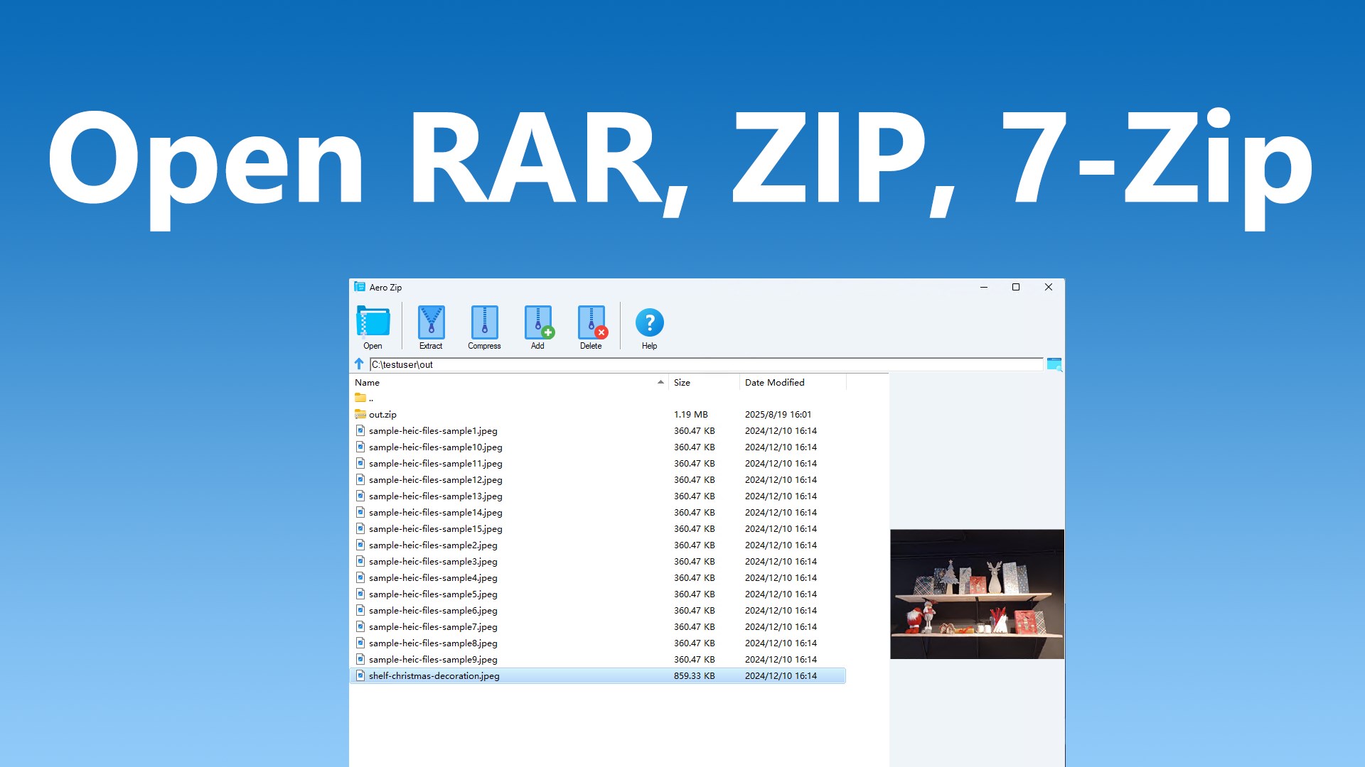 AeroZip - RAR ZIP 7Z screenshot