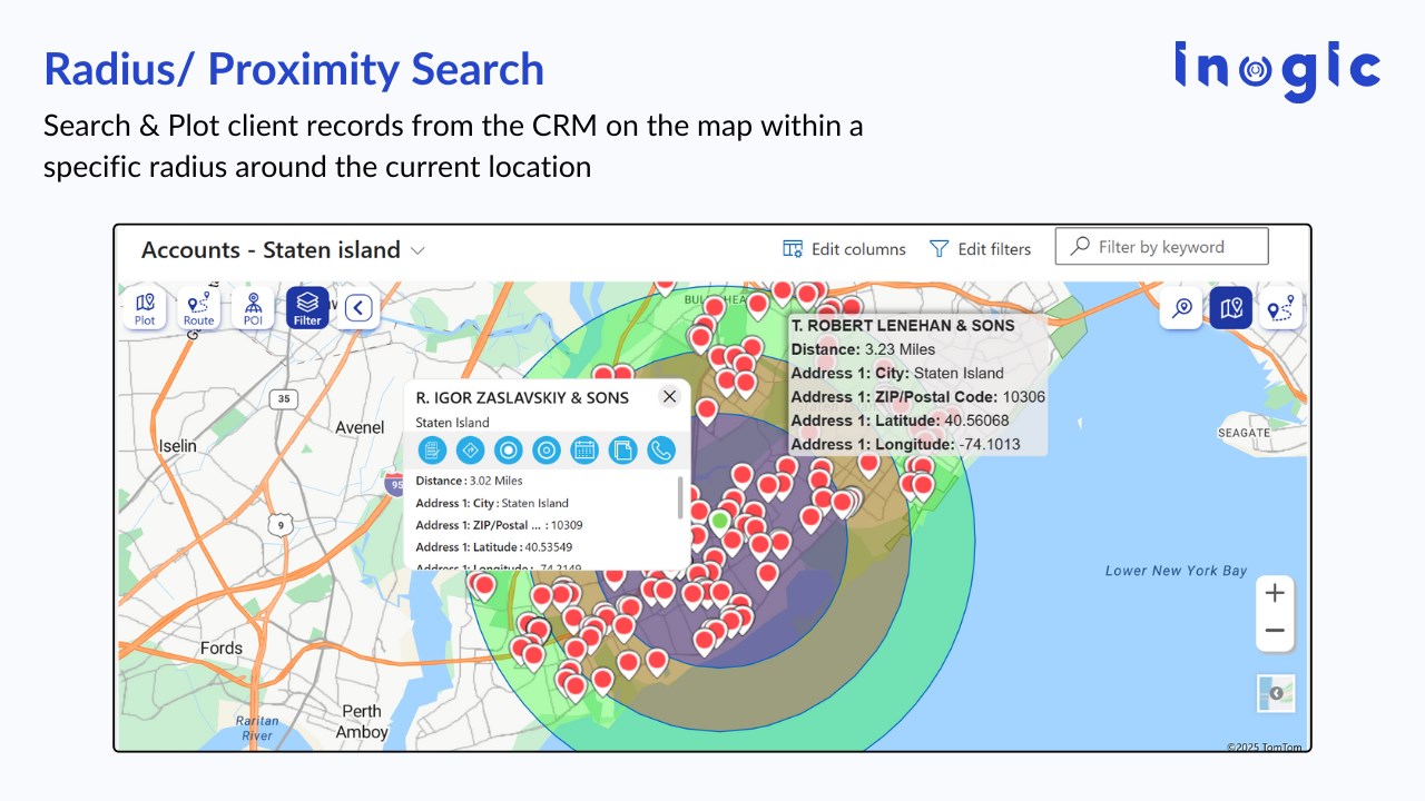 Snapshot 8 of Maplytics: Map, Route, Territory Management, Radius Search, Appointment Planner for Dynamics 365 CRM