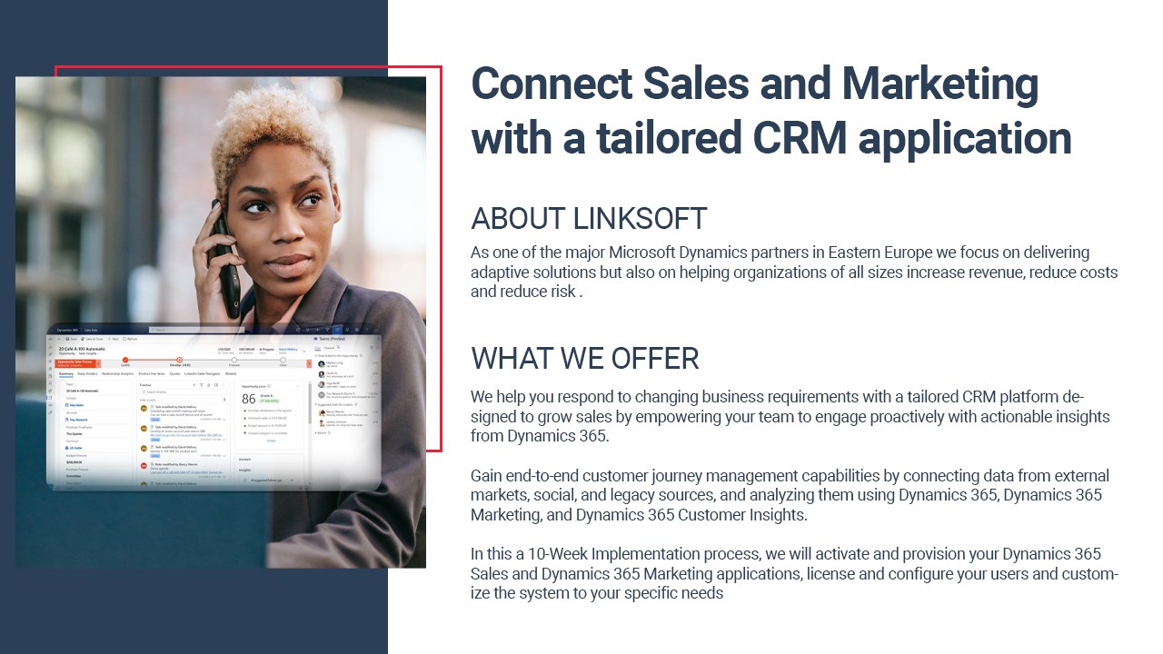Snapshot 1 of Dynamics 365 Connected Sales and Marketing - 10 Week Implementation
