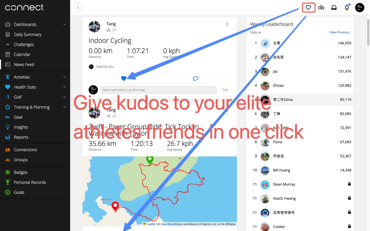 GCW and Strava Kudo All