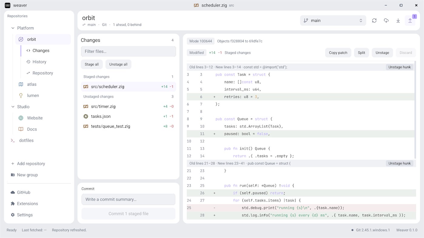 #3. Weaver - Git Desktop Client (Windows) Oleh: Keone
