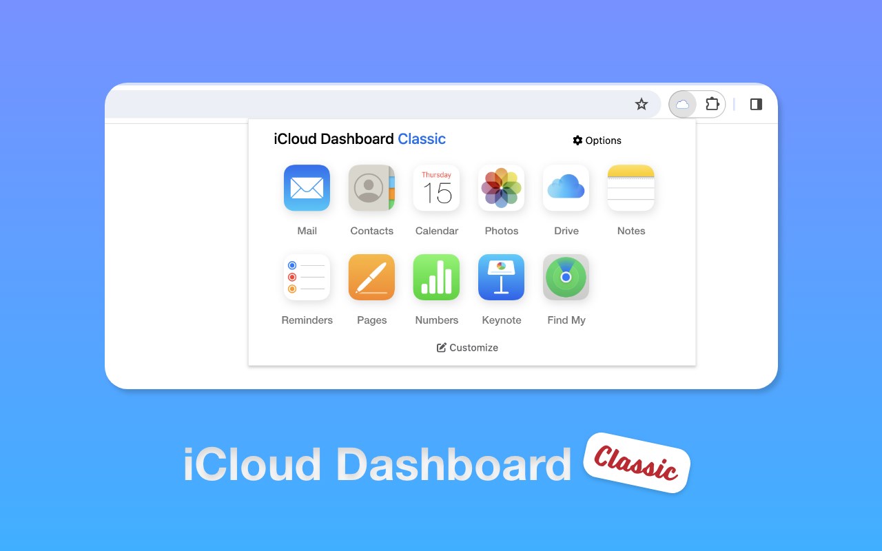 iCloud Dashboard Classic