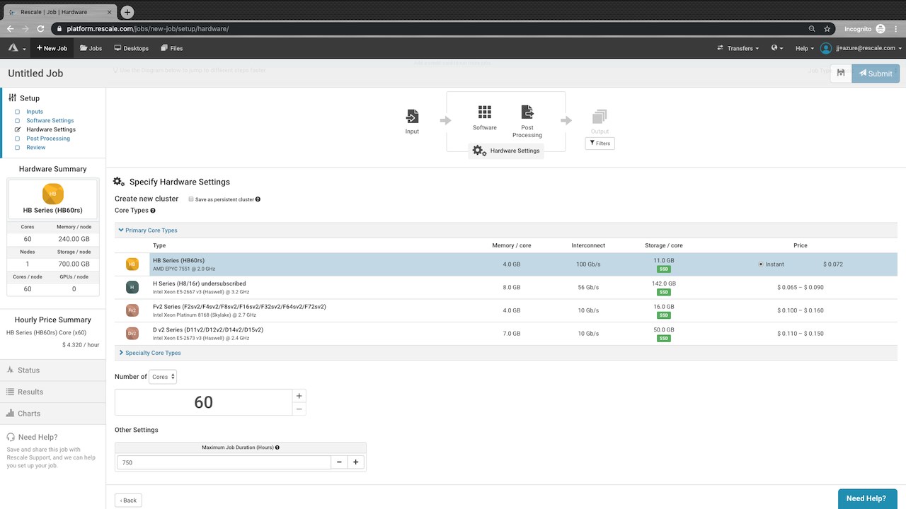 Snapshot 3 of Rescale - Full-Stack Cloud HPC Platform on Azure