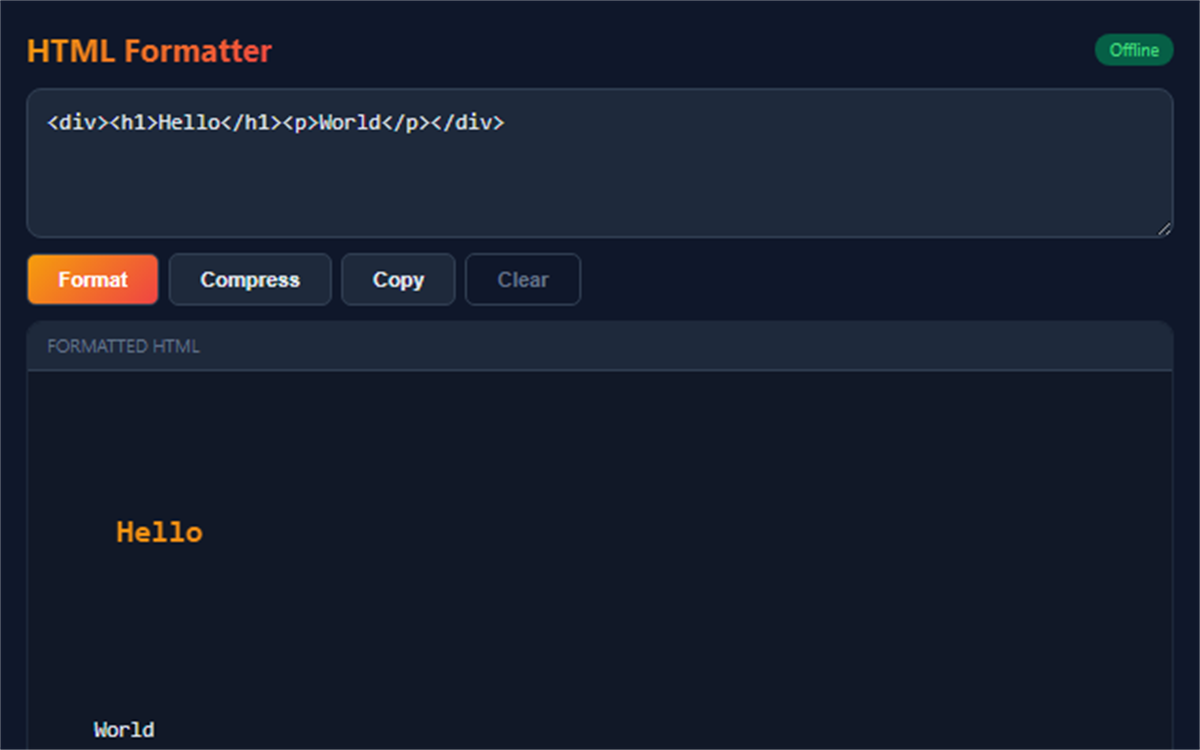 HTML Formatter - Beautify & Validate
