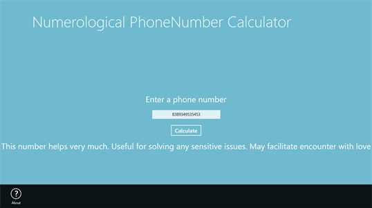 Numerological PhoneNumber Calculator screenshot 1