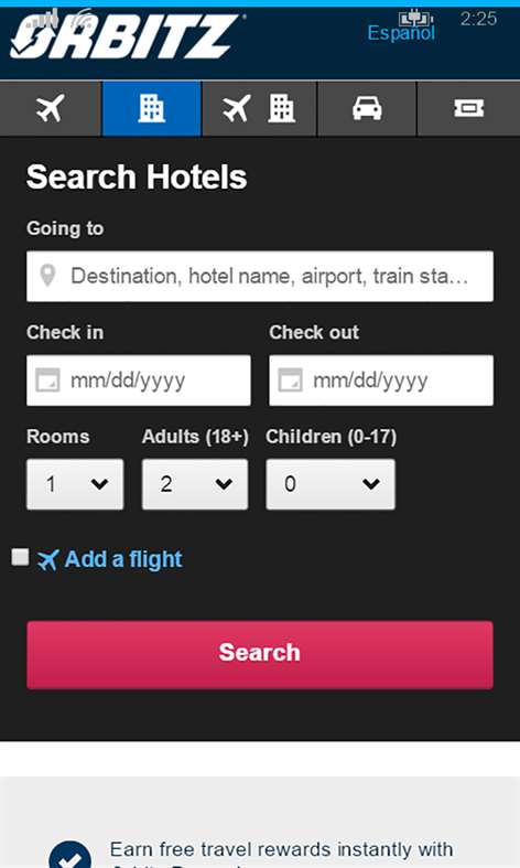 Orbitz - Flights, Hotels, Cars Screenshots 1