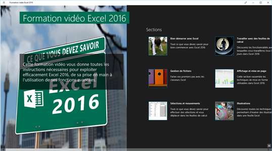 Formation vidéo Excel ® 2016 screenshot 1