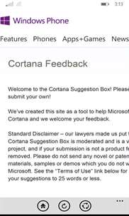Feedback for Cortana screenshot 2
