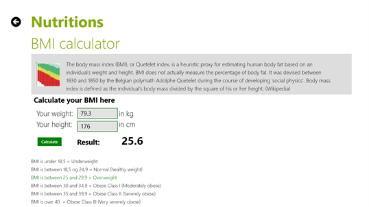 Nutrition database screenshot 6
